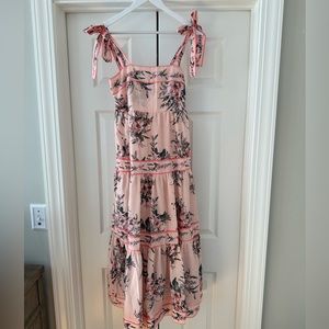 Chicwish Blush Bouquet Printed Tie-Strap Maxi Dress
